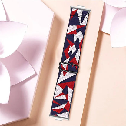 For Huawei Watch Fit 3 Nylon Watch Strap Pattern Print Adjustable Elastic Wrist Band