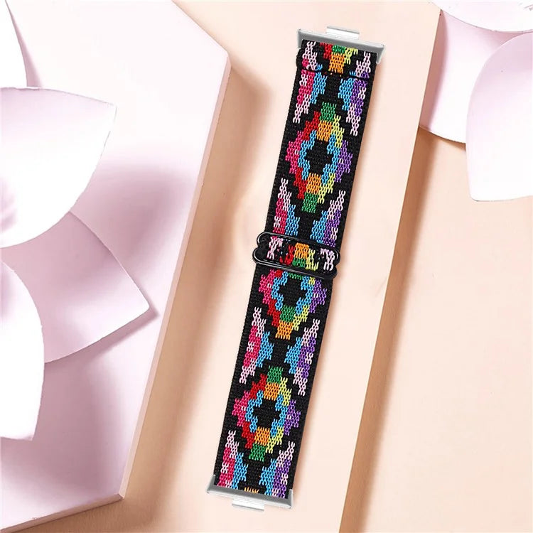 For Huawei Watch Fit 3 Nylon Watch Strap Pattern Print Adjustable Elastic Wrist Band