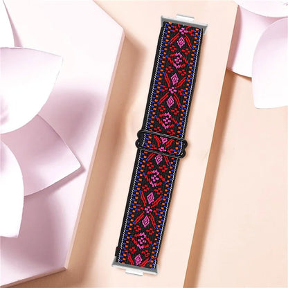 For Huawei Watch Fit 3 Nylon Watch Strap Pattern Print Adjustable Elastic Wrist Band