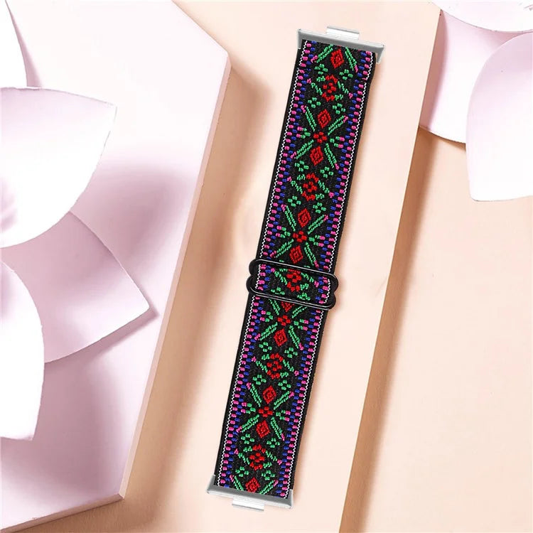 For Huawei Watch Fit 3 Nylon Watch Strap Pattern Print Adjustable Elastic Wrist Band