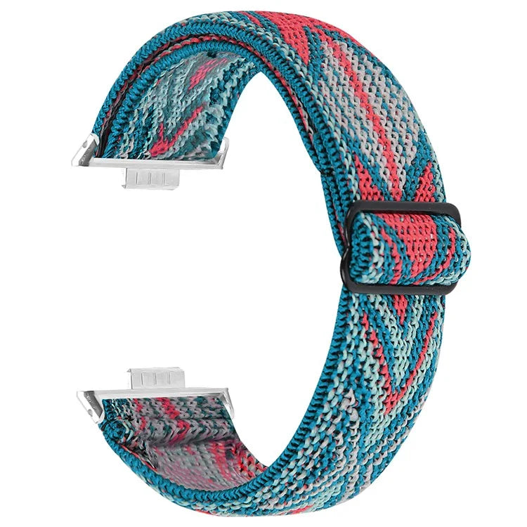 For Huawei Watch Fit 3 Nylon Watch Strap Pattern Print Adjustable Elastic Wrist Band