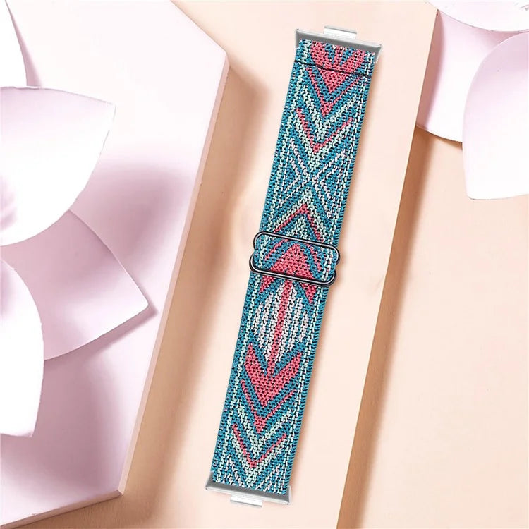 For Huawei Watch Fit 3 Nylon Watch Strap Pattern Print Adjustable Elastic Wrist Band