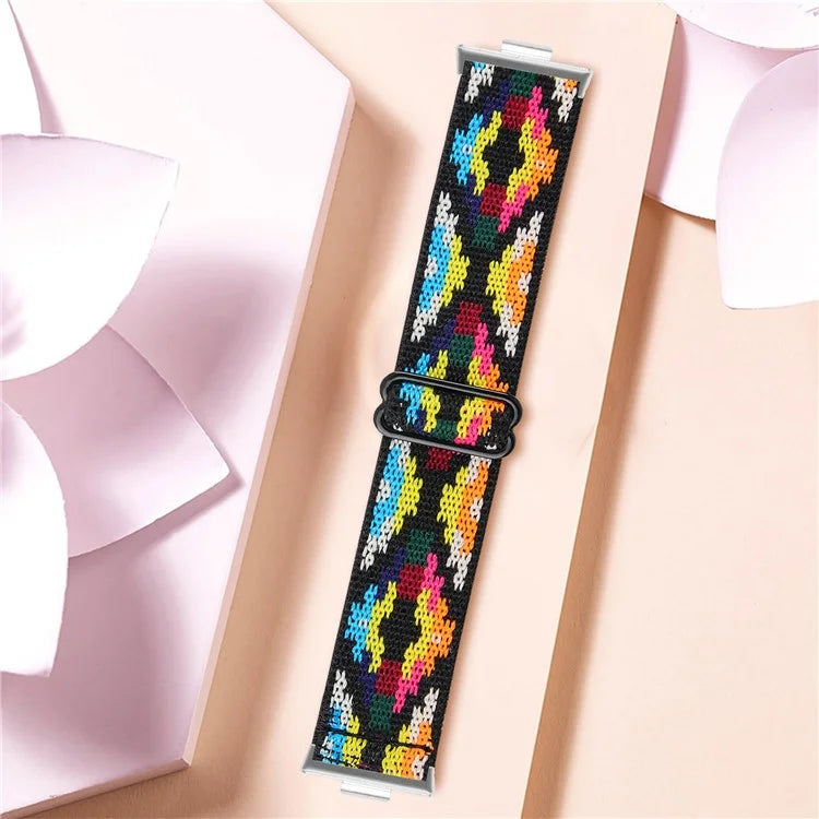 For Huawei Watch Fit 3 Nylon Watch Strap Pattern Print Adjustable Elastic Wrist Band