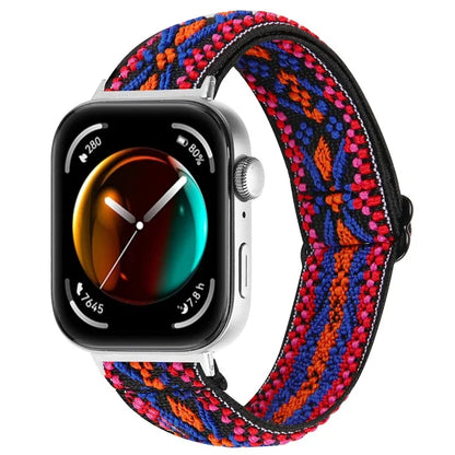 For Huawei Watch Fit 3 Nylon Watch Strap Pattern Print Adjustable Elastic Wrist Band