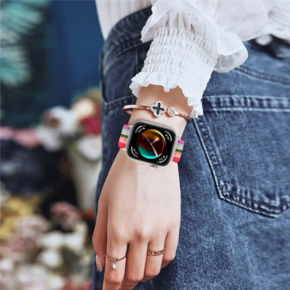For Huawei Watch Fit 3 Adjustable Nylon Watch Band Wave Design Elastic Wrist Strao