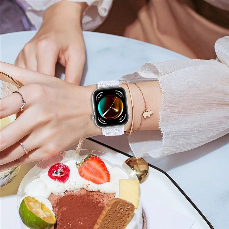 For Huawei Watch Fit 3 Adjustable Nylon Watch Band Wave Design Elastic Wrist Strao
