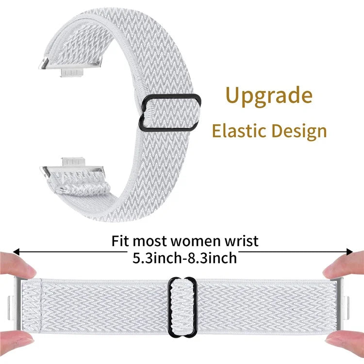 For Huawei Watch Fit 3 Adjustable Nylon Watch Band Wave Design Elastic Wrist Strao