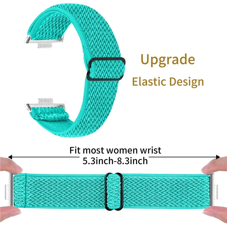 For Huawei Watch Fit 3 Adjustable Nylon Watch Band Wave Design Elastic Wrist Strao