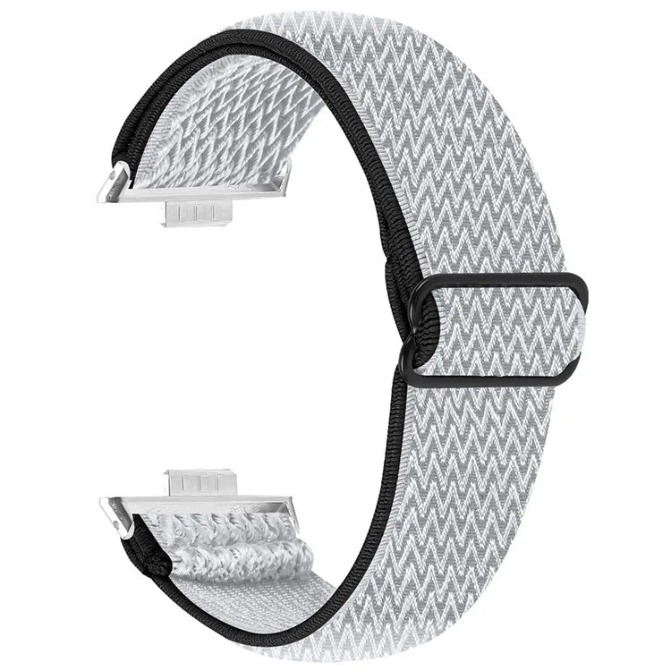 For Huawei Watch Fit 3 Adjustable Nylon Watch Band Wave Design Elastic Wrist Strao