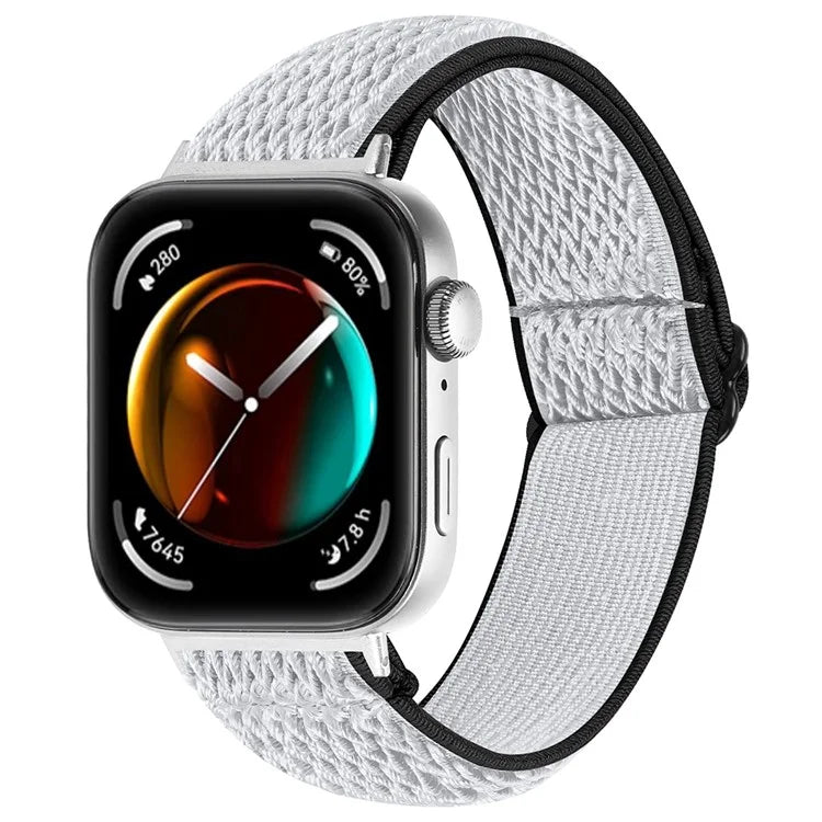 For Huawei Watch Fit 3 Adjustable Nylon Watch Band Wave Design Elastic Wrist Strao