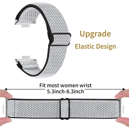 For Huawei Watch Fit 3 Adjustable Nylon Watch Band Wave Design Elastic Wrist Strao