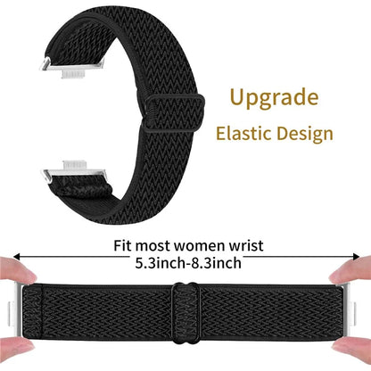 For Huawei Watch Fit 3 Adjustable Nylon Watch Band Wave Design Elastic Wrist Strao