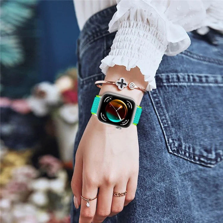 For Huawei Watch Fit 3 Adjustable Nylon Watch Band Wave Design Elastic Wrist Strao