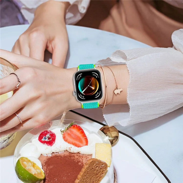 For Huawei Watch Fit 3 Adjustable Nylon Watch Band Wave Design Elastic Wrist Strao