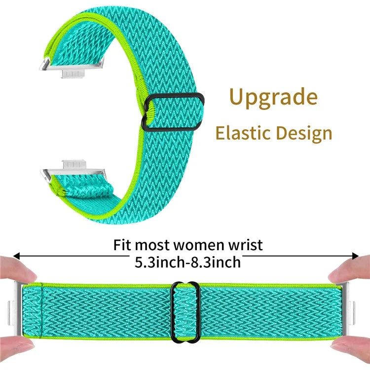 For Huawei Watch Fit 3 Adjustable Nylon Watch Band Wave Design Elastic Wrist Strao