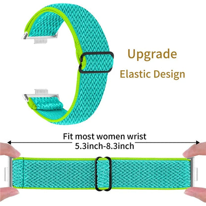For Huawei Watch Fit 3 Adjustable Nylon Watch Band Wave Design Elastic Wrist Strao