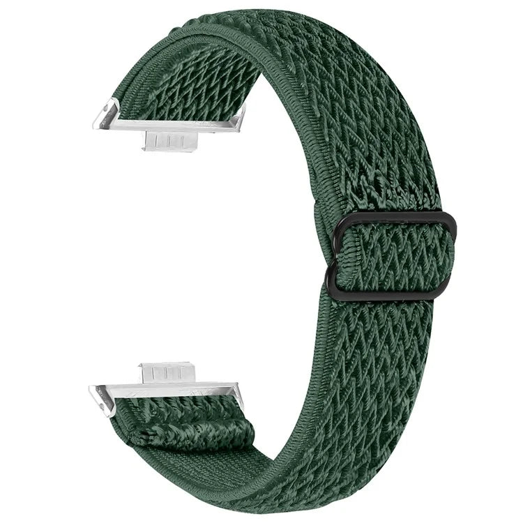For Huawei Watch Fit 3 Adjustable Nylon Watch Band Wave Design Elastic Wrist Strao