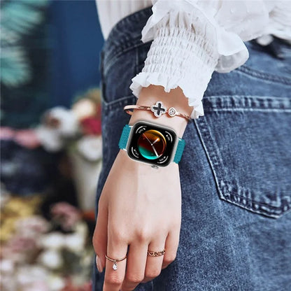 For Huawei Watch Fit 3 Adjustable Nylon Watch Band Wave Design Elastic Wrist Strao