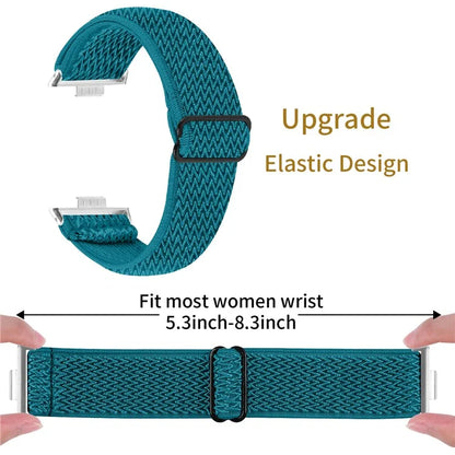 For Huawei Watch Fit 3 Adjustable Nylon Watch Band Wave Design Elastic Wrist Strao