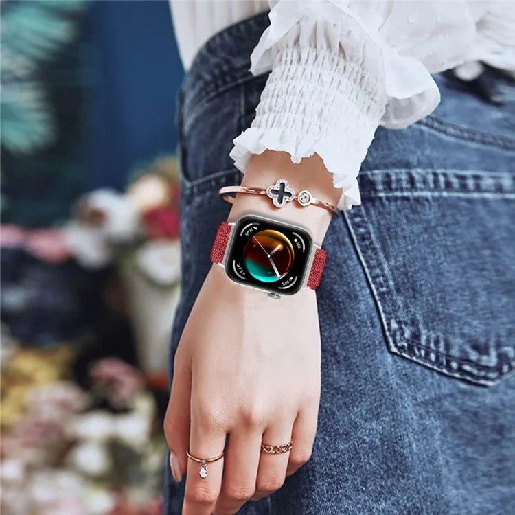 For Huawei Watch Fit 3 Adjustable Nylon Watch Band Wave Design Elastic Wrist Strao