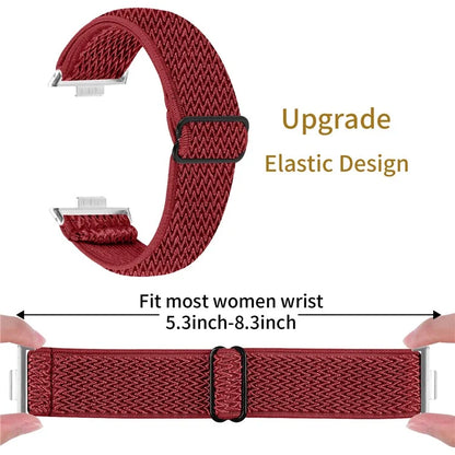 For Huawei Watch Fit 3 Adjustable Nylon Watch Band Wave Design Elastic Wrist Strao