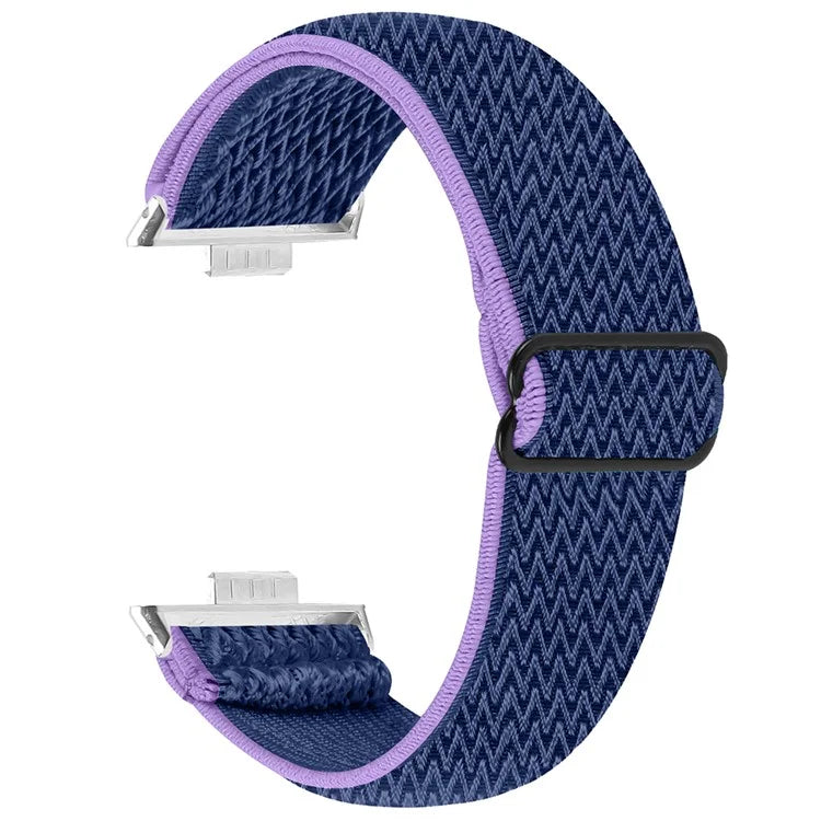 For Huawei Watch Fit 3 Adjustable Nylon Watch Band Wave Design Elastic Wrist Strao