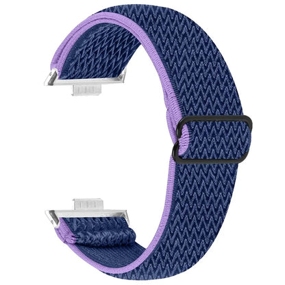 For Huawei Watch Fit 3 Adjustable Nylon Watch Band Wave Design Elastic Wrist Strao