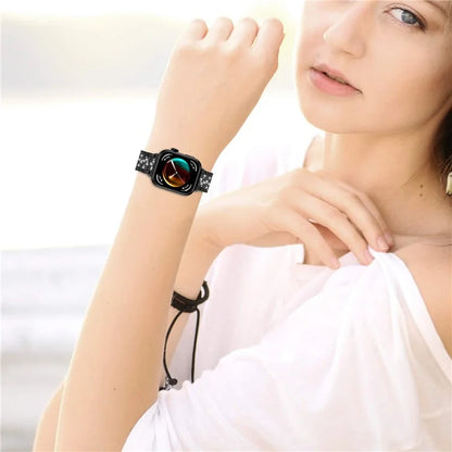 For Huawei Watch Fit 3 Metal Band Smart Watch Wrist Strap with Rhinestone