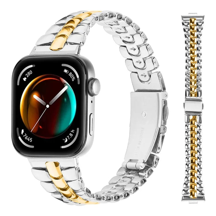 For Huawei Watch Fit 3 Watch Band Fishbone Design Wrist Strap Bracelet