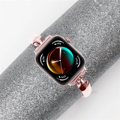 For Huawei Watch Fit 3 Watch Band Metal Wrist Bracelet with Rhinestone D-Shape Connector