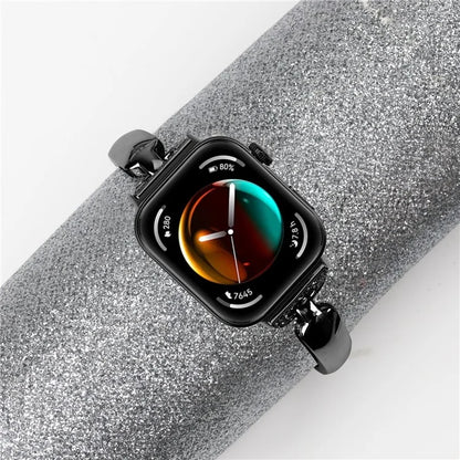 For Huawei Watch Fit 3 Watch Band Metal Wrist Bracelet with Rhinestone D-Shape Connector