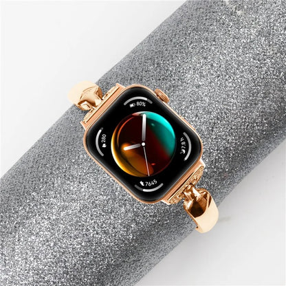 For Huawei Watch Fit 3 Watch Band Metal Wrist Bracelet with Rhinestone D-Shape Connector