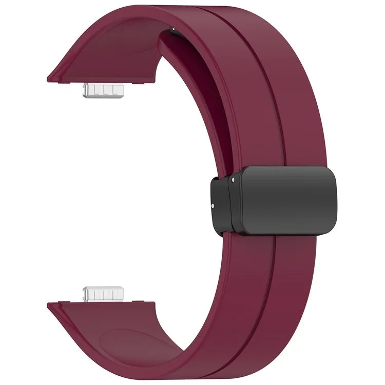 For Huawei Watch Fit 3 Silicone Watch Band Strap with Magnetic Folding Buckle