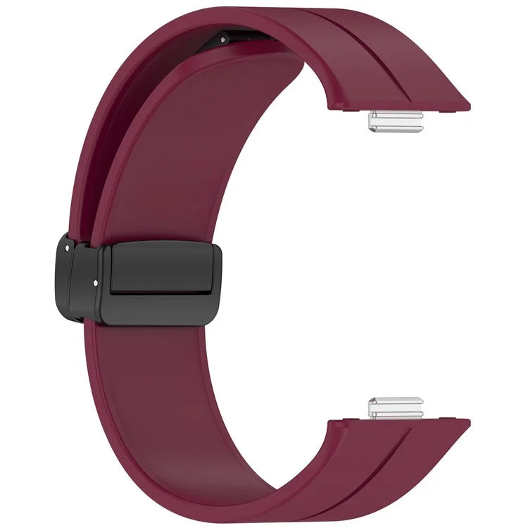 For Huawei Watch Fit 3 Silicone Watch Band Strap with Magnetic Folding Buckle