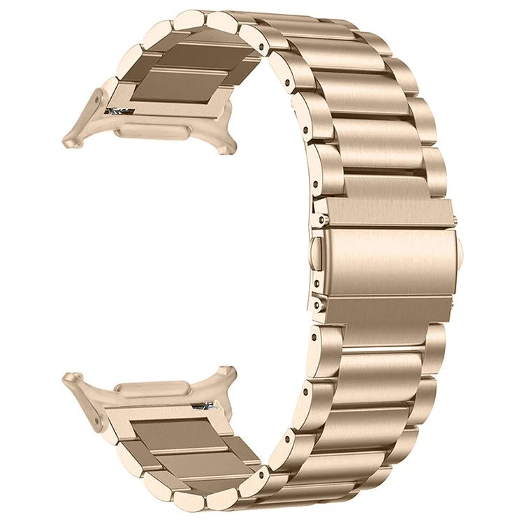 For Samsung Galaxy Watch Ultra 47mm Watch Band 3-Bead Stainless Steel Metal Strap