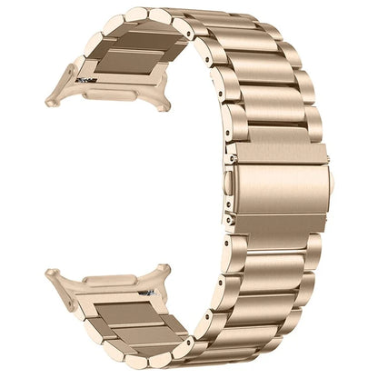 For Samsung Galaxy Watch Ultra 47mm Watch Band 3-Bead Stainless Steel Metal Strap