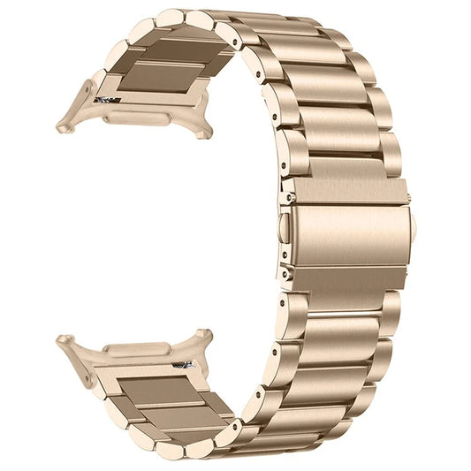 For Samsung Galaxy Watch Ultra 47mm Watch Band 3-Bead Stainless Steel Metal Strap