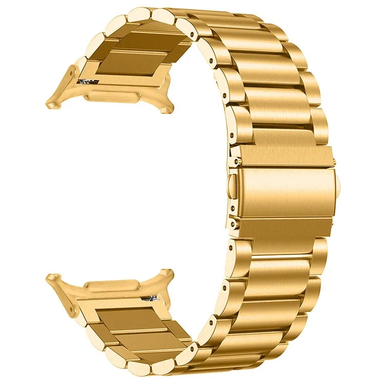 For Samsung Galaxy Watch Ultra 47mm Watch Band 3-Bead Stainless Steel Metal Strap