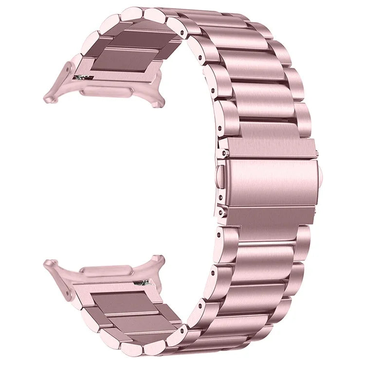 For Samsung Galaxy Watch Ultra 47mm Watch Band 3-Bead Stainless Steel Metal Strap