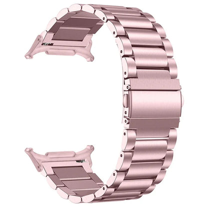 For Samsung Galaxy Watch Ultra 47mm Watch Band 3-Bead Stainless Steel Metal Strap