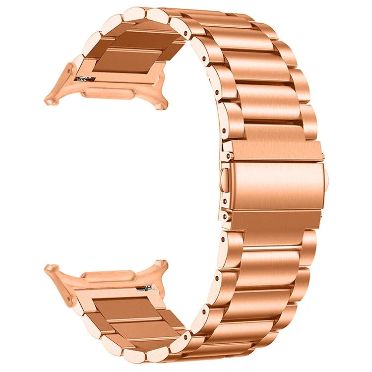 For Samsung Galaxy Watch Ultra 47mm Watch Band 3-Bead Stainless Steel Metal Strap