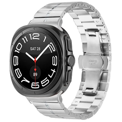 For Samsung Galaxy Watch Ultra 47mm Watch Band Stainless Steel Wrist Strap Replacement - Silver
