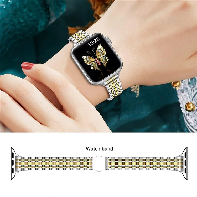 For Apple Watch 10 46mm / Ultra 2 / Ultra 49mm / 9 8 7 45mm / SE (2023) SE (2022) SE 6 5 4 44mm / 3 2 1 42mm Metal Strap