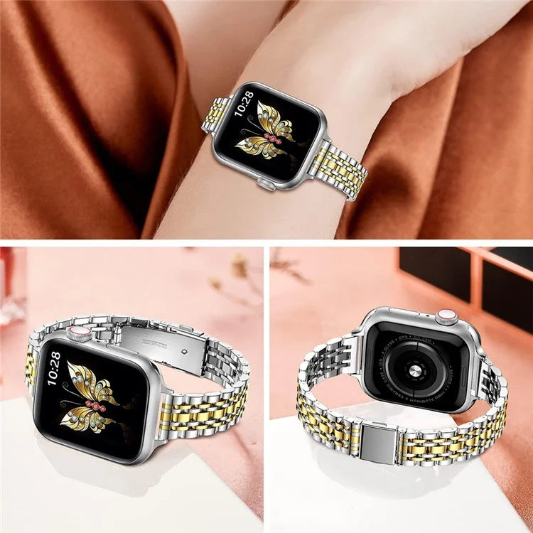 For Apple Watch 10 46mm / Ultra 2 / Ultra 49mm / 9 8 7 45mm / SE (2023) SE (2022) SE 6 5 4 44mm / 3 2 1 42mm Metal Strap