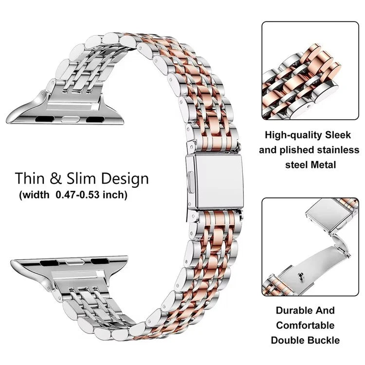 For Apple Watch 10 46mm / Ultra 2 / Ultra 49mm / 9 8 7 45mm / SE (2023) SE (2022) SE 6 5 4 44mm / 3 2 1 42mm Metal Strap