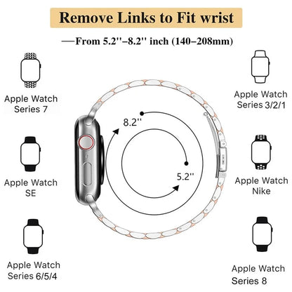 For Apple Watch 10 46mm / Ultra 2 / Ultra 49mm / 9 8 7 45mm / SE (2023) SE (2022) SE 6 5 4 44mm / 3 2 1 42mm Metal Strap