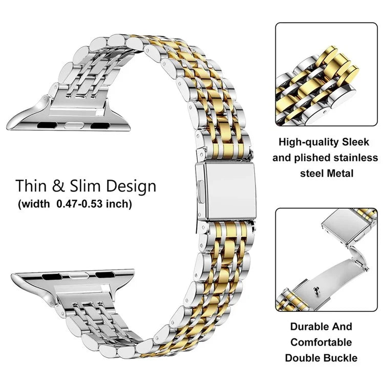 For Apple Watch Series 10 42mm / 9 8 7 41mm / SE (2023) SE (2022) SE 6 5 4 40mm / 3 2 1 38mm Watch Strap Stainless Steel Band