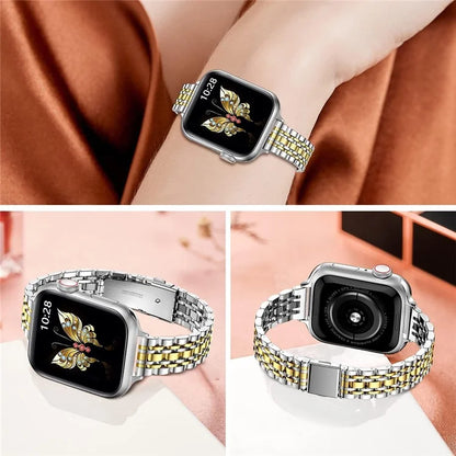 For Apple Watch Series 10 42mm / 9 8 7 41mm / SE (2023) SE (2022) SE 6 5 4 40mm / 3 2 1 38mm Watch Strap Stainless Steel Band