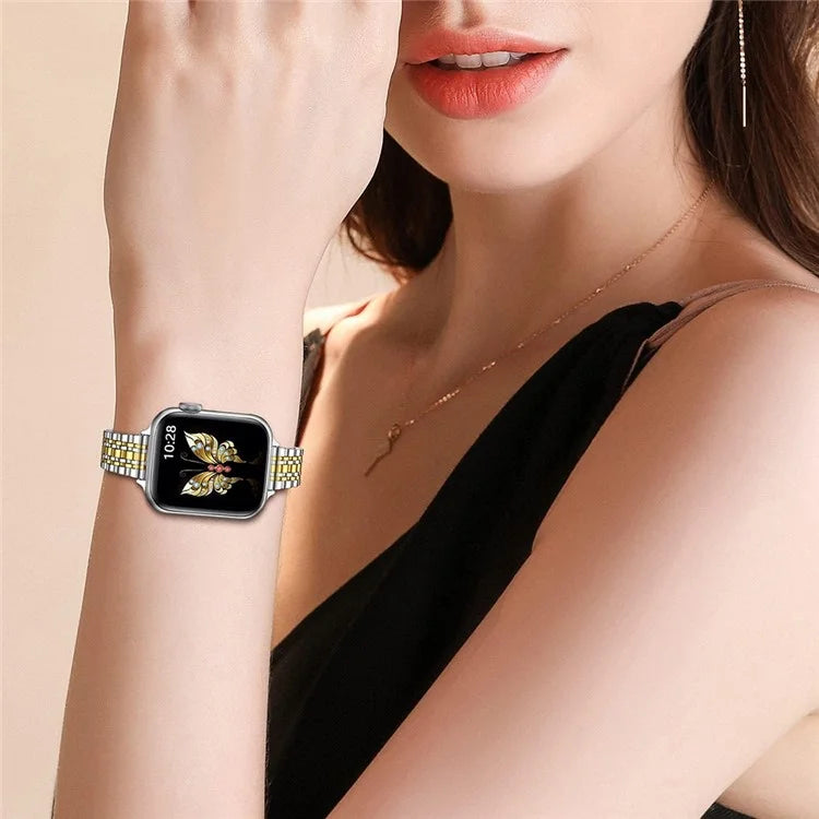 For Apple Watch Series 10 42mm / 9 8 7 41mm / SE (2023) SE (2022) SE 6 5 4 40mm / 3 2 1 38mm Watch Strap Stainless Steel Band