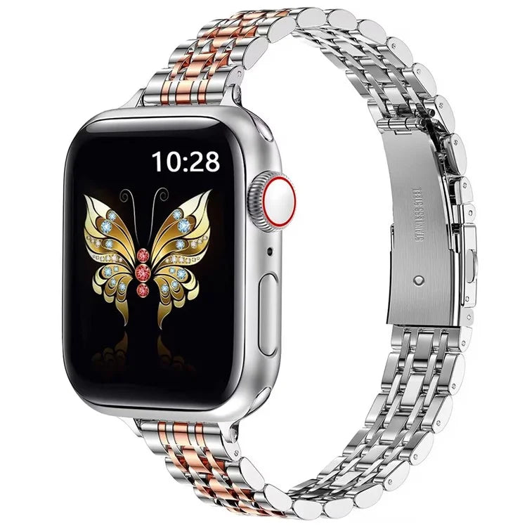 For Apple Watch Series 10 42mm / 9 8 7 41mm / SE (2023) SE (2022) SE 6 5 4 40mm / 3 2 1 38mm Watch Strap Stainless Steel Band